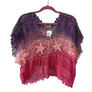 Solemio Crochet Cropped Top Size S/M